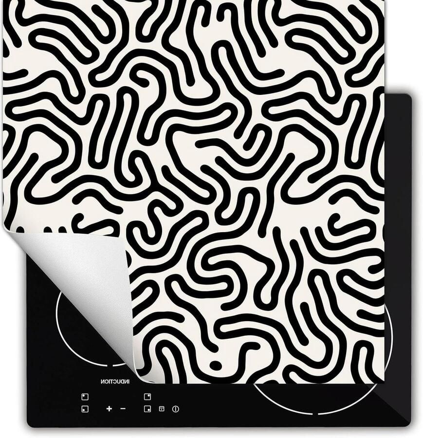 Inductie kookplaat afdekplaat Werkbladbeschermer keukenmat Kookplaat beschermen Antislip vinyl materiaal 60x52 cm Patroon
