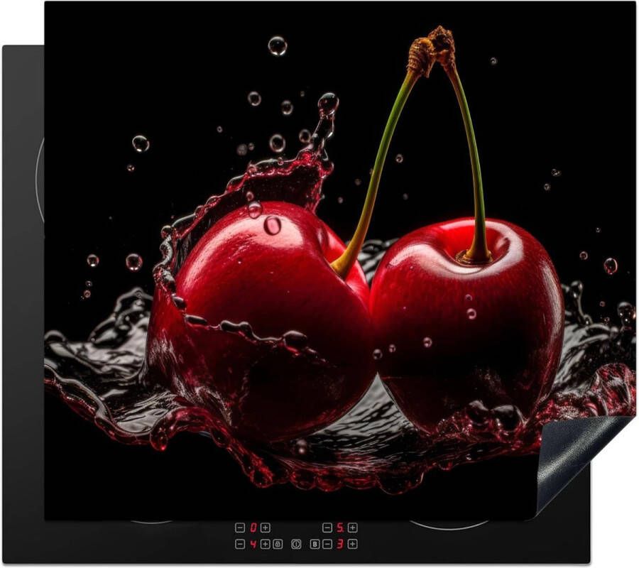 Inductie Kookplaat Beschermer 60x52 cm Antislip Afdekplaat voor Keuken Decoratie Kersen Rood Fruit Design