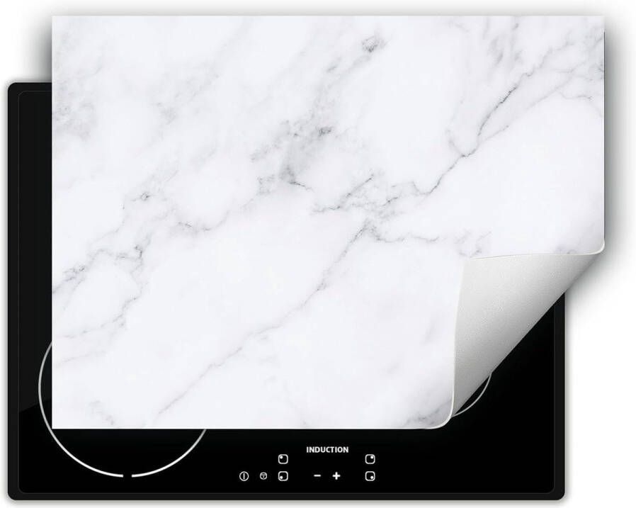 Inductie Kookplaat Beschermer 80x52 cm Antislip Wit Marmer