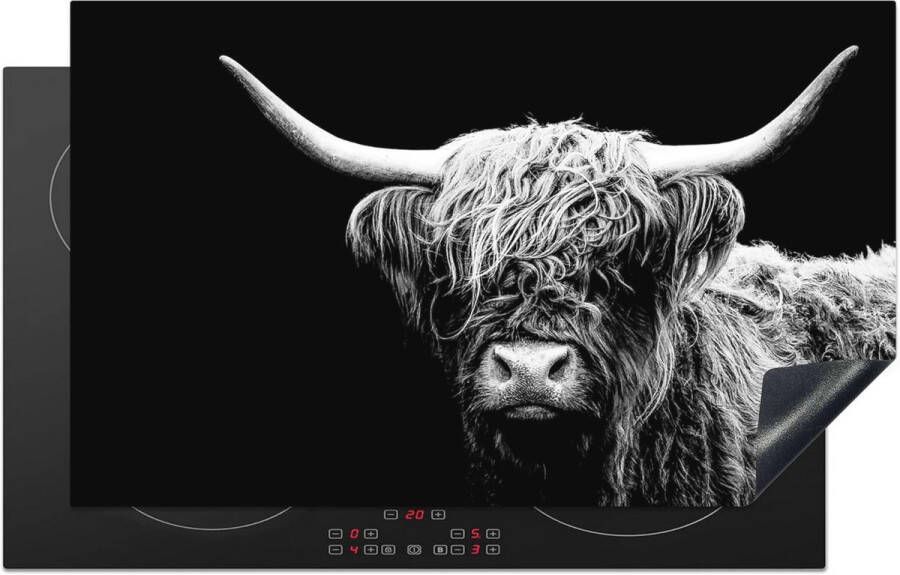Inductie Kookplaat Beschermer 85x52 cm Decoratieve Afdekplaat met Schotse Hooglander Motief Antislip Bescherming voor Kookplaten