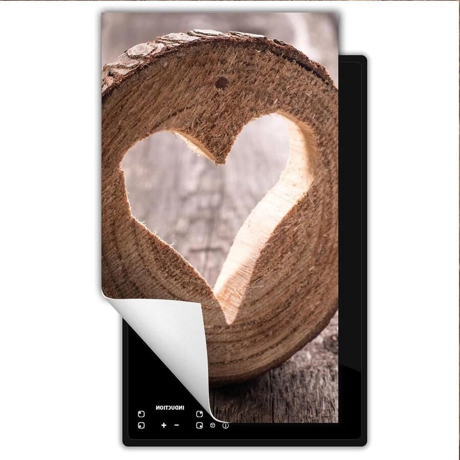 Inductie Kookplaat Beschermer Aanrecht Mat Koken en Decoratie Anti-slip Oppervlak 30x52 cm Hout Look
