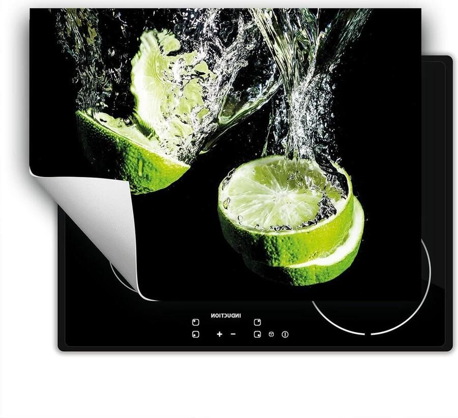 Inductie Kookplaat Beschermer Aanrechtblad Mat Extra Werkruimte Creëren Krasbestendig Vinyl 80x52 cm Zwart Limoen