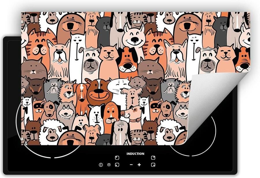 Inductie Kookplaat Beschermer Aanrechtblad Mat Keuken Decoratie Kras- en Vlekbestendig 90x52 cm Dierenprint