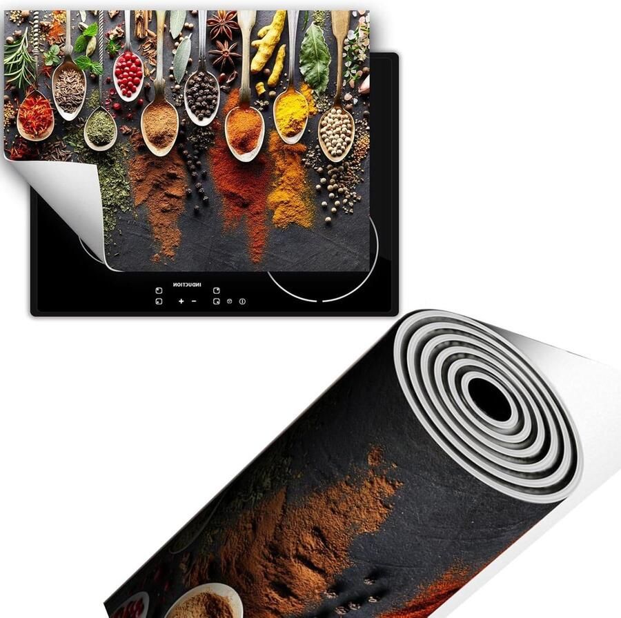 Inductie Kookplaat Beschermer Aanrechtblad Mat Keuken Werkruimte Antislip Vinyl Materiaal 70x52 cm Kruiden