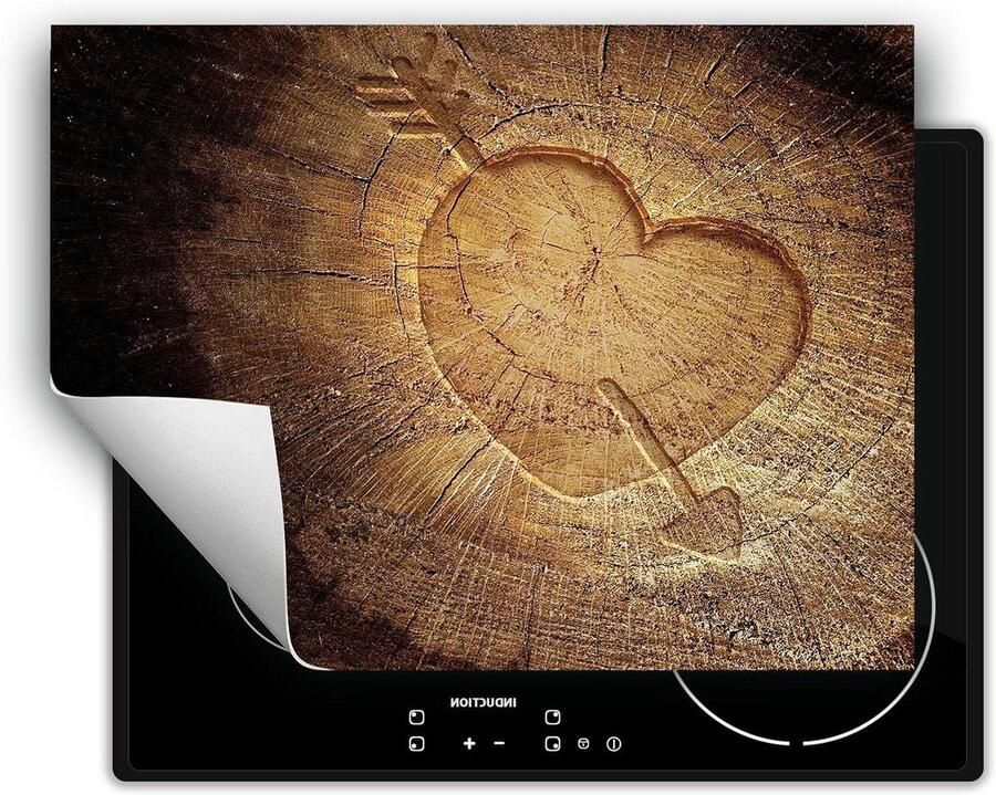 Inductie Kookplaat Beschermer Aanrechtblad Protector Mat Extra Werkruimte Creëren Kras- en Vuilbestendig 80x52 cm Houtkleur