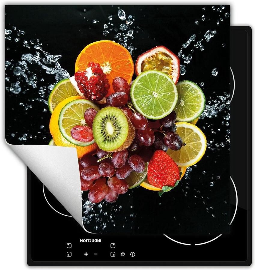 Inductie Kookplaat Beschermer Afdekplaat Anti Slip Mat Extra Werkruimte Creëren UV-Print Technologie 50x52 cm Zwart