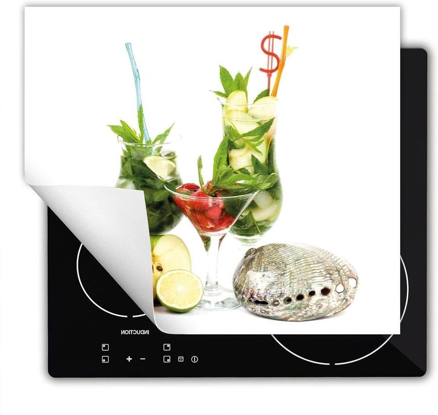 Inductie Kookplaat Beschermer Afdekplaat Mat Extra Werkruimte Creëren Antislip Vinyl Materiaal 60x52 cm Wit Mint