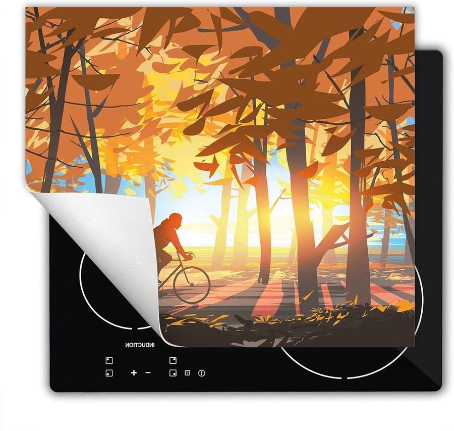 Inductie Kookplaat Beschermer Afdekplaat Mat Extra Werkruimte Creëren Antislip Vinyl Materiaal 60x52 cm Bos