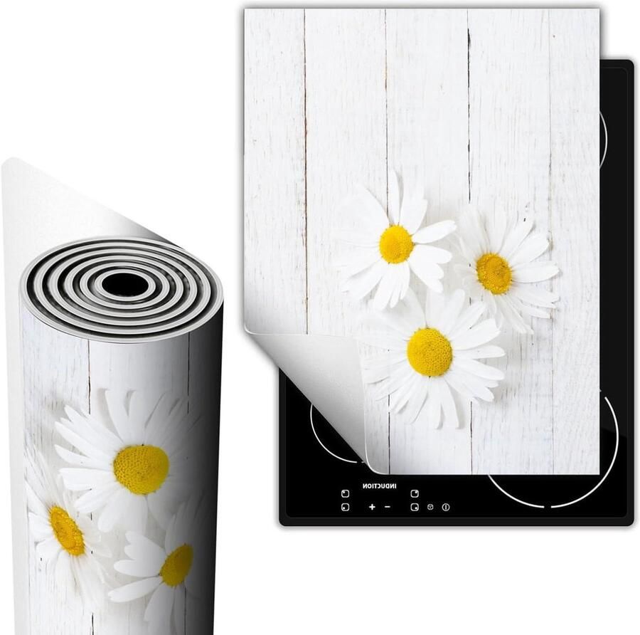 Inductie Kookplaat Beschermer Afdekplaat Mat Keuken Werkruimte Anti-slip Vinyl 40x52 cm Bloemen Hout