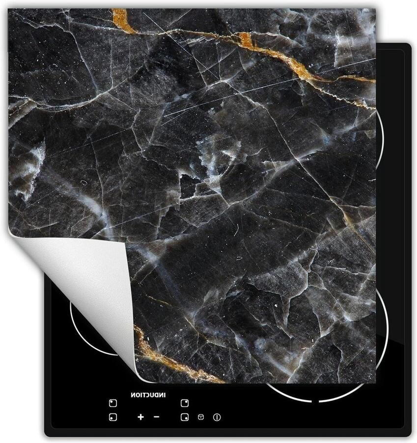Inductie Kookplaat Beschermer Afdekplaat Mat Keuken Werkruimte Anti Slip Vinyl 50x52 cm Marmer Zwart