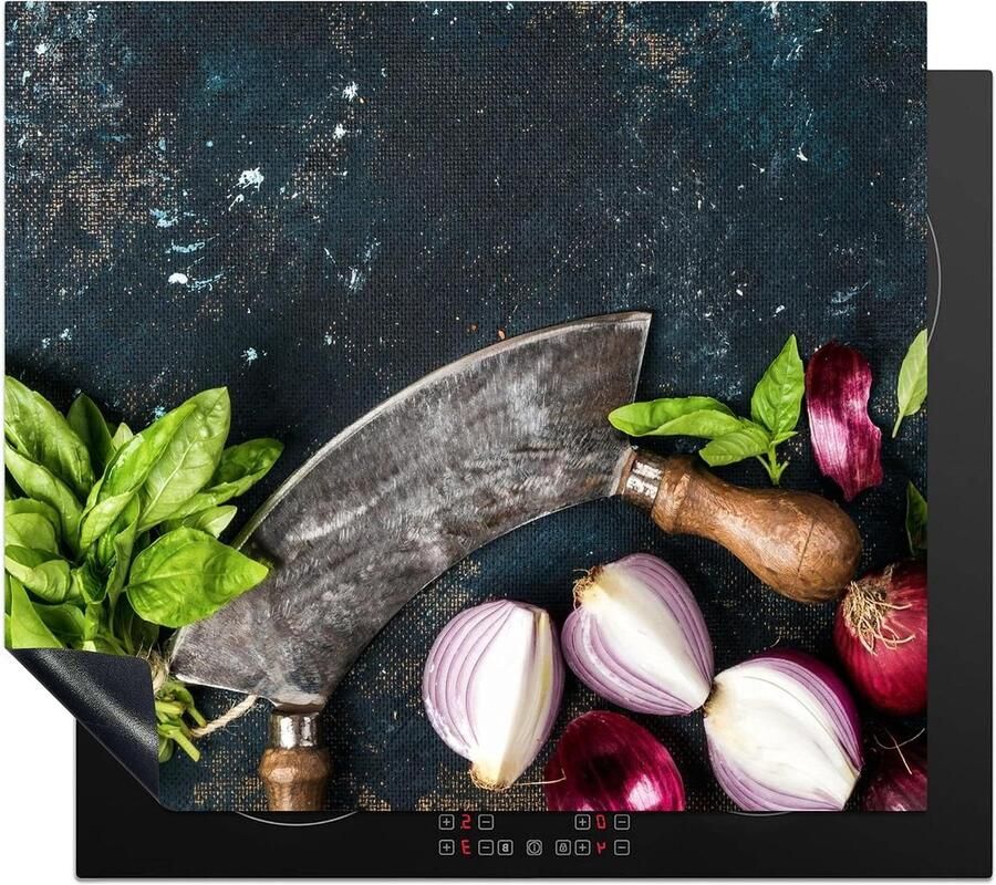 Inductie Kookplaat Beschermer Afdekplaat Werkblad Extra Werkruimte Creëren Unieke Foto Print 59x52 cm Groente en Kruiden