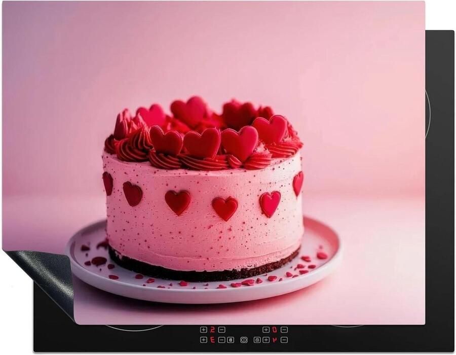 Inductie Kookplaat Beschermer Afdekplaat Werkblad Extra Werkruimte Creëren Unieke Foto Print 77x59 cm Roze Hart