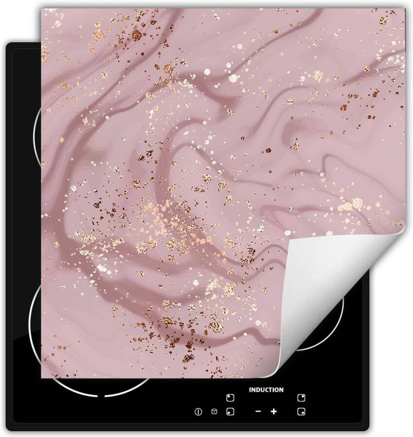 Inductie Kookplaat Beschermer Antislip Afdekplaat 50x52 cm Roze Marmer