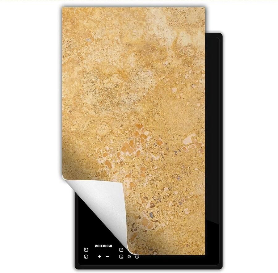 Inductie kookplaat beschermer Fornuis afdekplaat Extra werkruimte Antislip vinyl materiaal 30x52 cm Goud leisteen