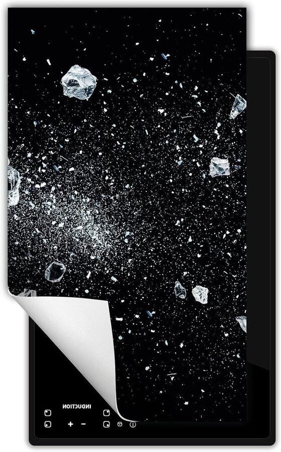 Inductie kookplaat beschermer Fornuis afdekplaat Extra werkruimte creëren Kras- en vlekbestendig vinyl 30x52 cm Zwart - Foto 2