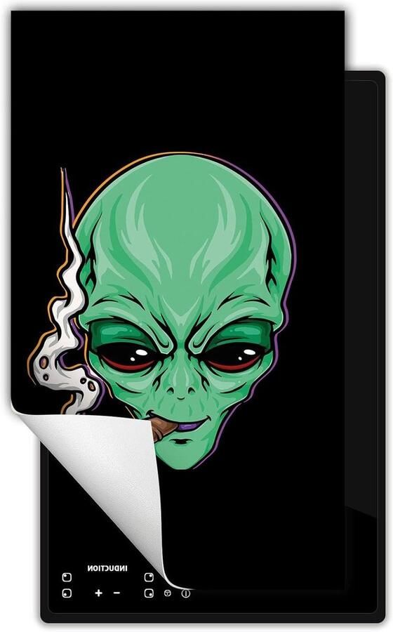 Inductie kookplaat beschermer Fornuis afdekplaat Extra werkruimte creëren Kras- en vlekbestendig vinyl 30x52 cm Zwart