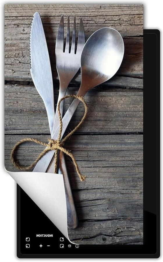 Inductie kookplaat beschermer Fornuis afdekplaat Extra werkruimte creëren Krasbestendig vinyl 30x52 cm Hout design