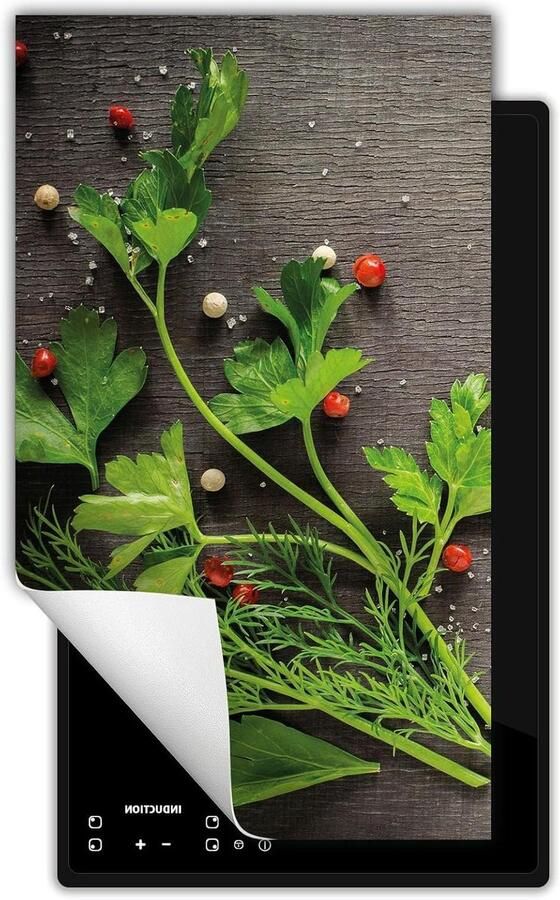 Inductie kookplaat beschermer Fornuis afdekplaat Keuken organiseren Extra werkruimte 30x52 cm Groen kruiden