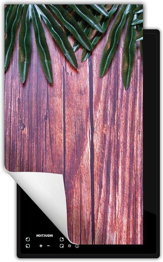 Inductie Kookplaat Beschermer Fornuis Afdekplaat Mat Extra Werkruimte Creëren Kras- en Vlekbestendig 30x52 cm Bladeren Hout