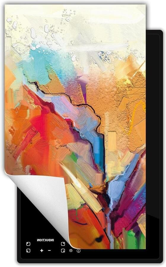 Inductie kookplaat beschermer Fornuis afdekplaat mat Extra werkruimte creëren Levendige UV-print 30x52 cm Kleurrijk