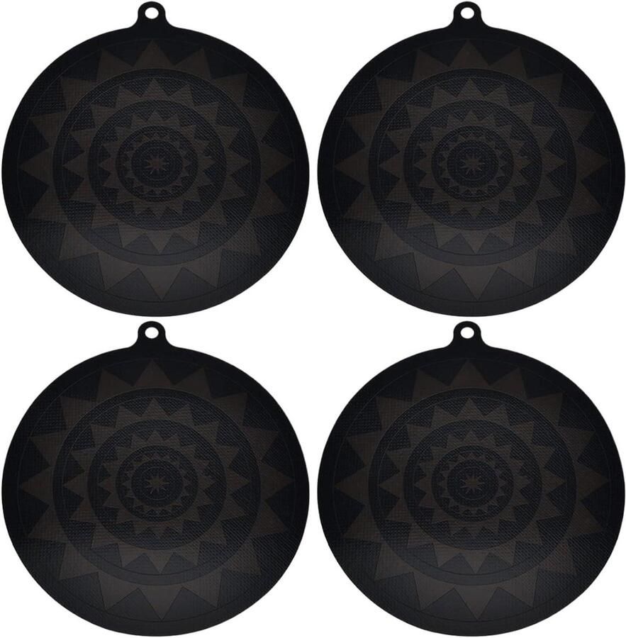 Inductie Kookplaat Beschermer Hittebestendige Mat Koken Beschermen Thermochrome Temperatuurindicator 9.45 Inch Zwart