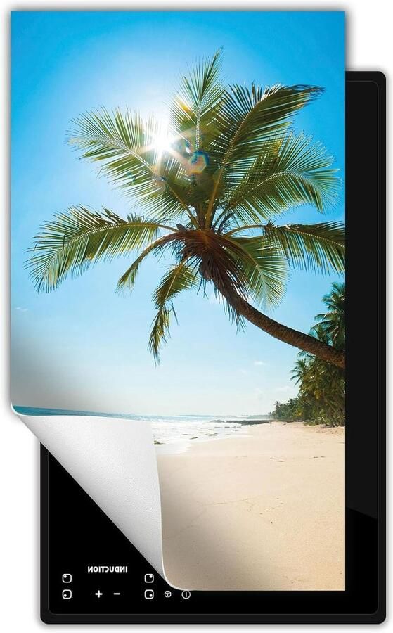 Inductie kookplaat beschermer Kookplaat mat Extra werkruimte creëren Kras- en vlekbestendig 30x52 cm Strand Zee