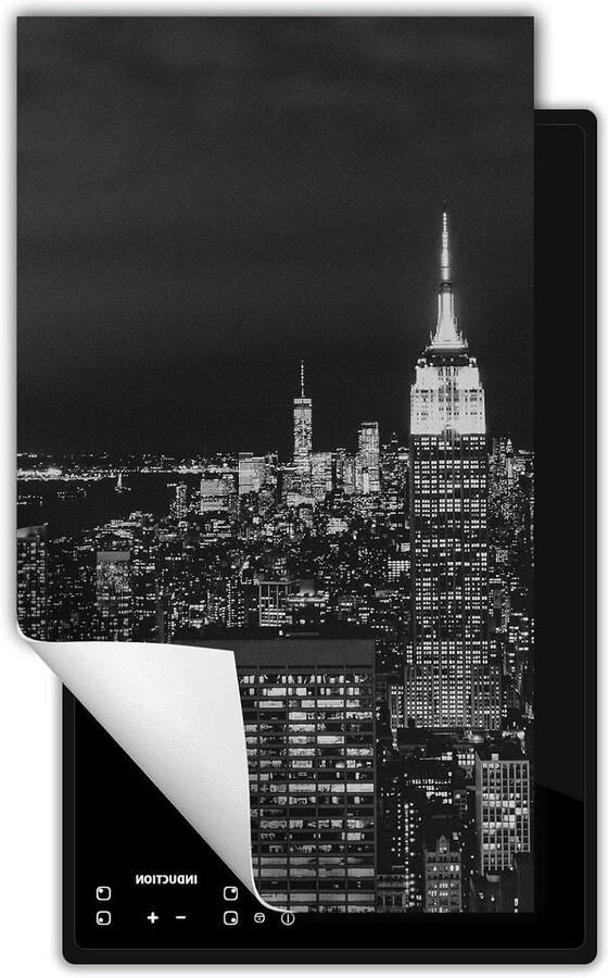 Inductie kookplaat beschermer Kookplaat mat Extra werkruimte creëren Kras- en vlekbestendig 30x52 cm Nacht stad