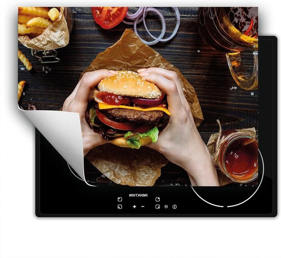 Inductie Kookplaat Beschermer Kookplaat Mat Extra Werkruimte Krasvrij en Vlekbestendig 80x52 cm Hamburger