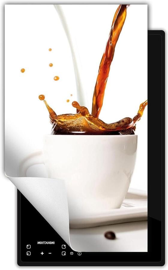 Inductie kookplaat beschermer Kookplaat mat Extra werkruimte Krasvrij oppervlak 30x52 cm Wit melk koffie