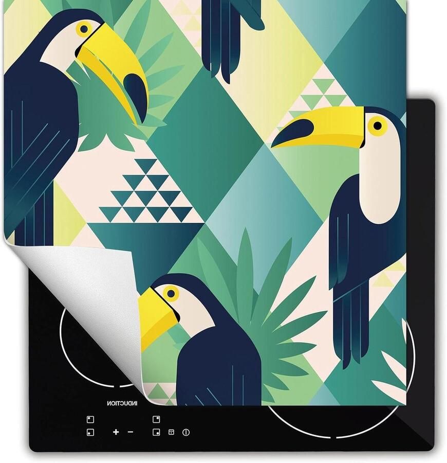Inductie Kookplaat Beschermer Kookplaat Mat Keuken Decoratie Anti-slip Vinyl 60x52cm Toucan Vogel