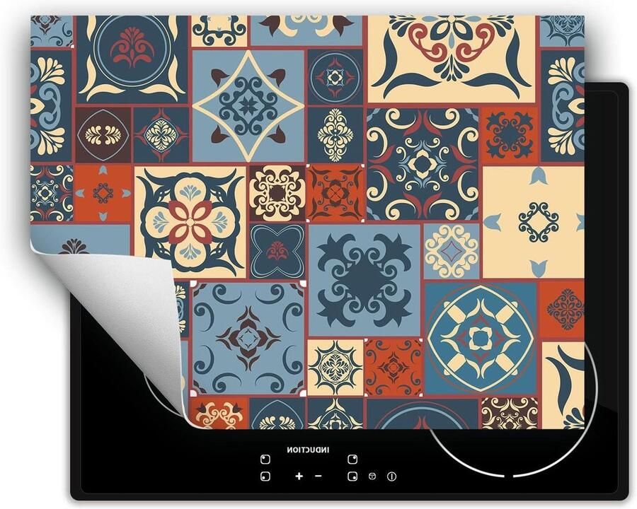 Inductie Kookplaat Beschermer Kookplaat Mat Keuken Werkruimte Anti-slip Vinyl 70x52 cm Kleurrijk Mozaïek