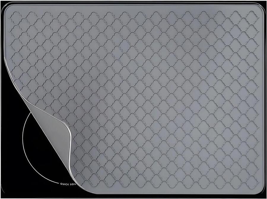 Inductie Kookplaat Beschermer Kookplaat Mat Koken Beschermen Antislip Ontwerp 71 x 50 x 0.25 cm Grijs