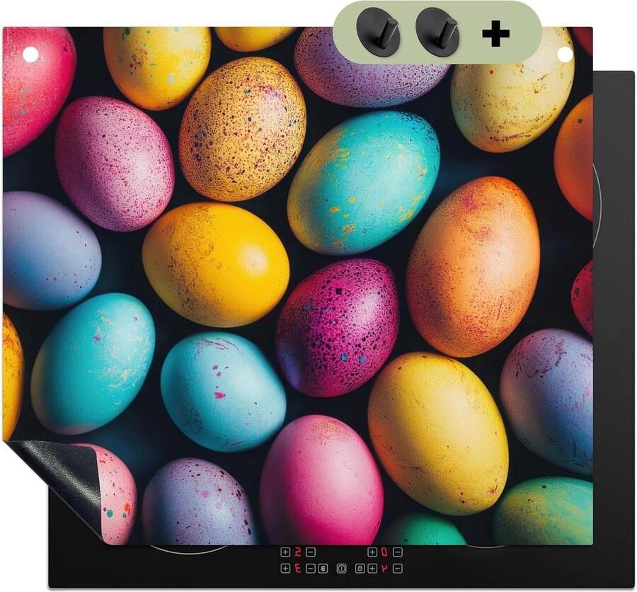 Inductie Kookplaat Beschermer Kookplaat Mat Spatscherm Keuken Beschermen Unieke Fotodruk 52x60 cm Kleurrijk