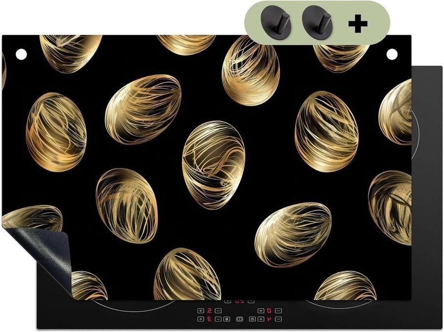 Inductie Kookplaat Beschermer Kookplaatmat Spatscherm Keuken Beschermen Unieke Fotodruk 52.7x81.6 cm Goud