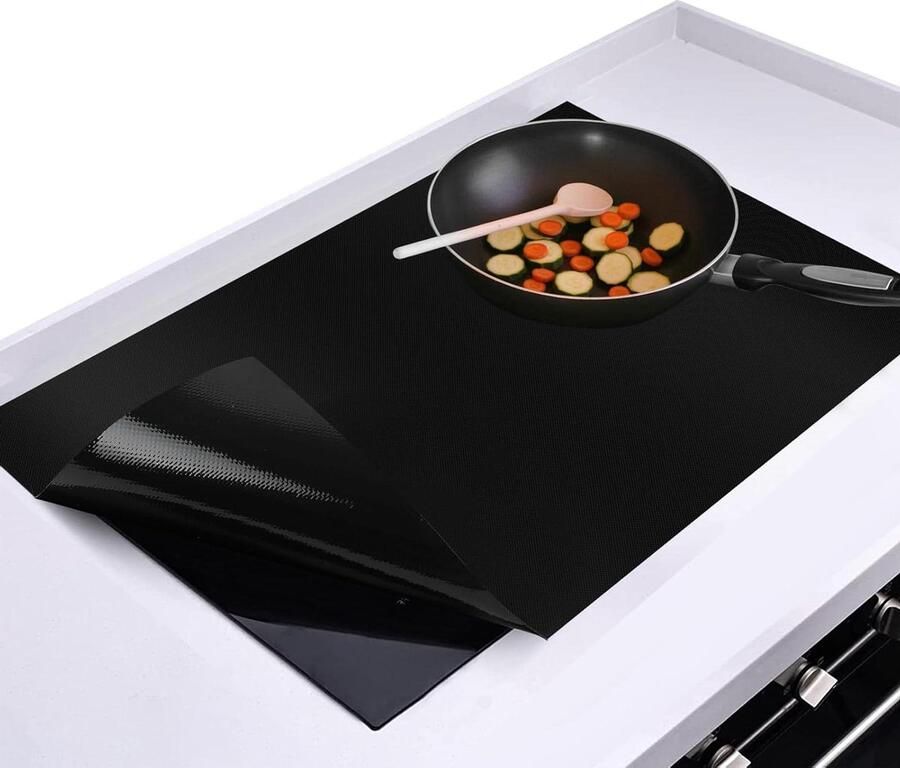Inductie Kookplaat Beschermer Mat Kookplaat Koken Beschermen Hittebestendig Antislip 54 x 90 cm Zwart