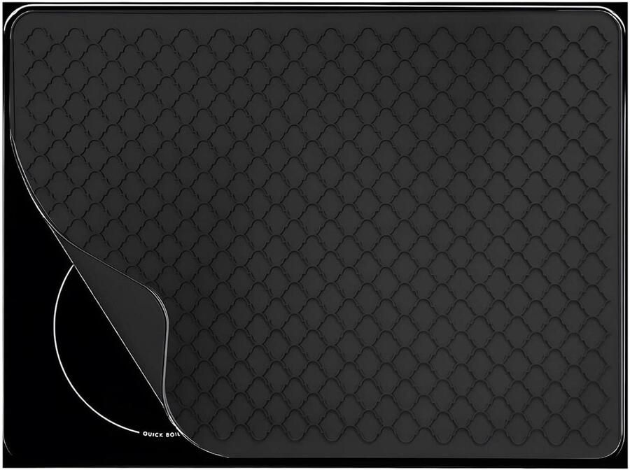 Inductie Kookplaat Beschermer Mat Kookplaat Koken Beschermen Hittebestendig Siliconen 71 x 50 cm Zwart