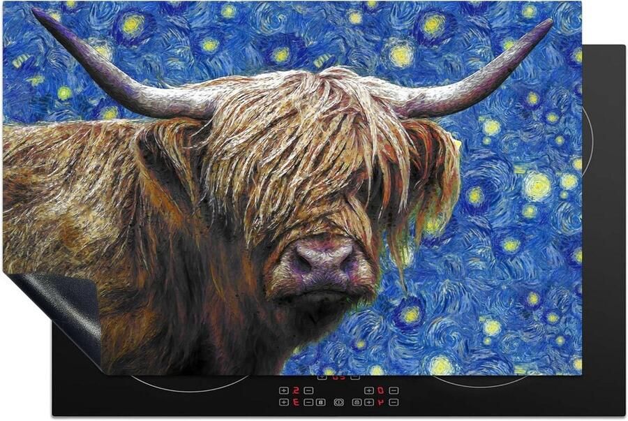 Inductie Kookplaat Beschermer Mat Snijplank Keuken Beschermen Unieke Van Gogh Print 80x52 cm Multicolour