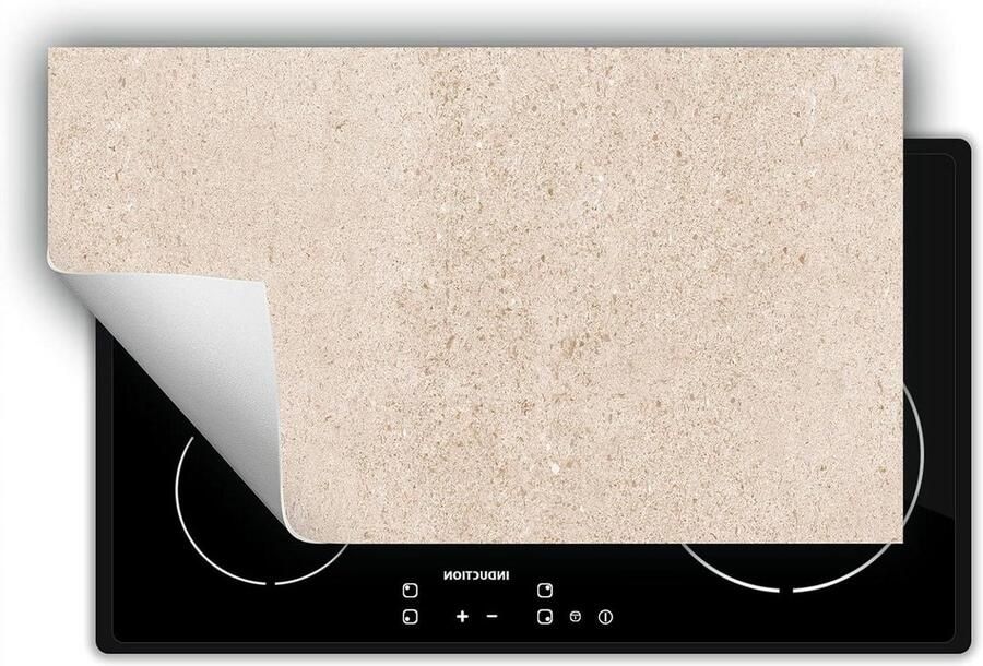 Inductie kookplaat beschermer Mat voor kookplaat Extra werkruimte creëren Krasbestendig vinyl 90x52 cm Beige