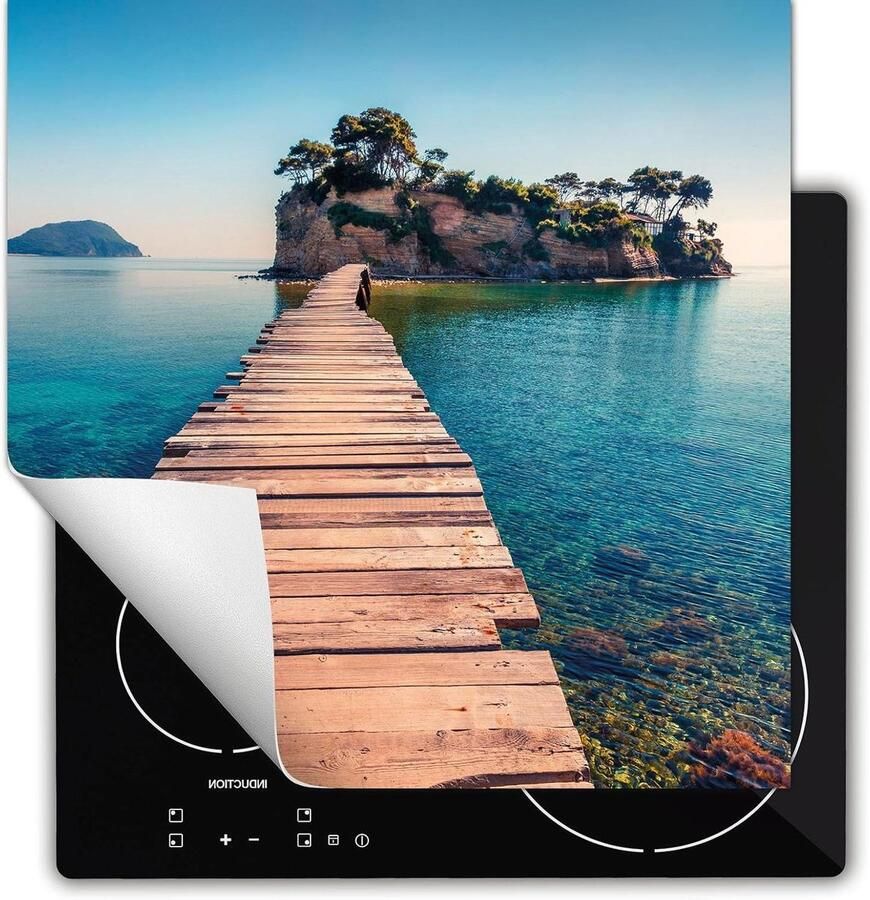Inductie Kookplaat Beschermer Werkblad Beschermer Anti Slip Mat Keuken Decoratie Zelfnivellerend Vinyl 60x52 cm Landschap Brug