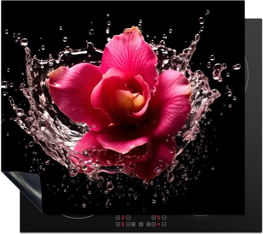 Inductie Kookplaat Beschermer Werkblad Beschermer Kookplaat Extra Werkruimte Creëren Levendige Foto Print 59x51 cm Roze Bloemen