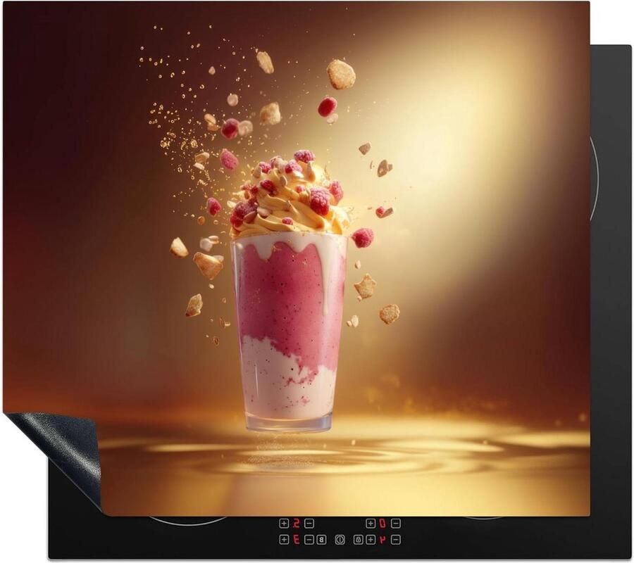 Inductie Kookplaat Beschermer Werkblad Bescherming Extra Werkruimte Unieke Foto Print 60x52 cm Framboos Smoothie