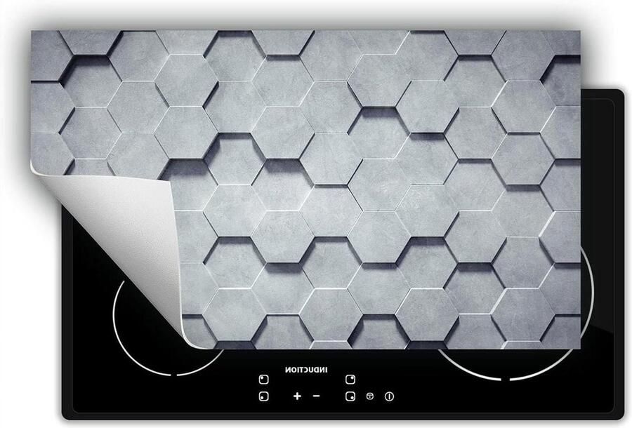 Inductie Kookplaat Beschermer Werkblad Beschermmat Kookplaat Beschermen Extra Werkruimte Creëren 90x52 cm Grijs 3D