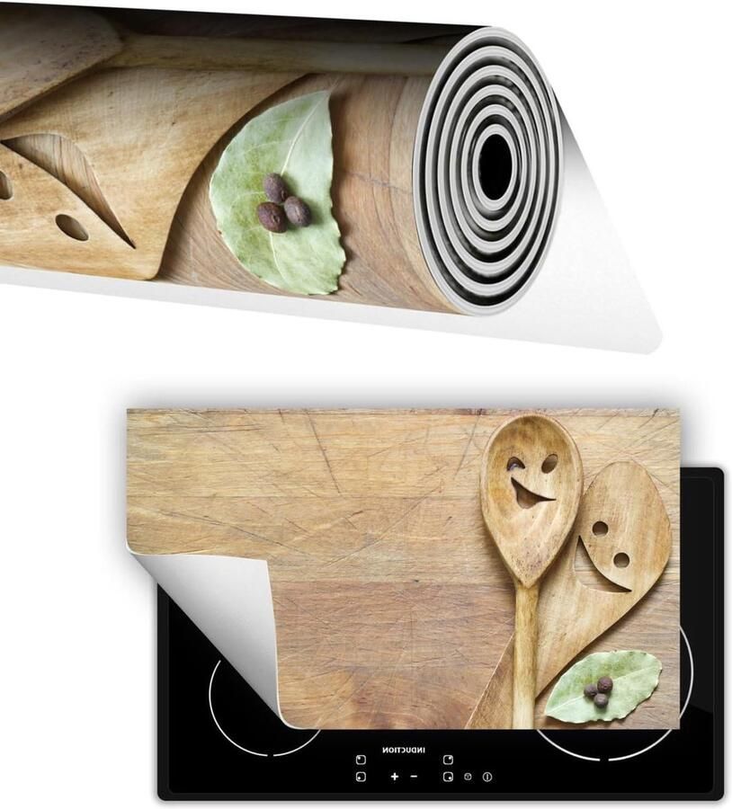 Inductie Kookplaat Beschermer Werkblad Mat Keuken Werkruimte Anti-slip Vinyl 90x52 cm Hout Design