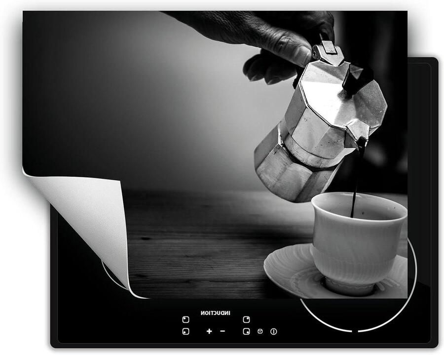 Inductie Kookplaat Cover Beschermmat Kookplaat Extra Werkruimte Antislip Vinyl 80x52 cm Grijs Koffie