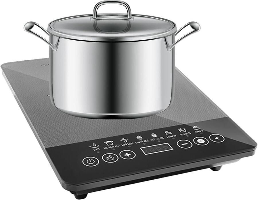 Inductie Kookplaat Draagbaar Fornuis Koken Thuis Automatische Spanning 30 x 40 cm Grijs