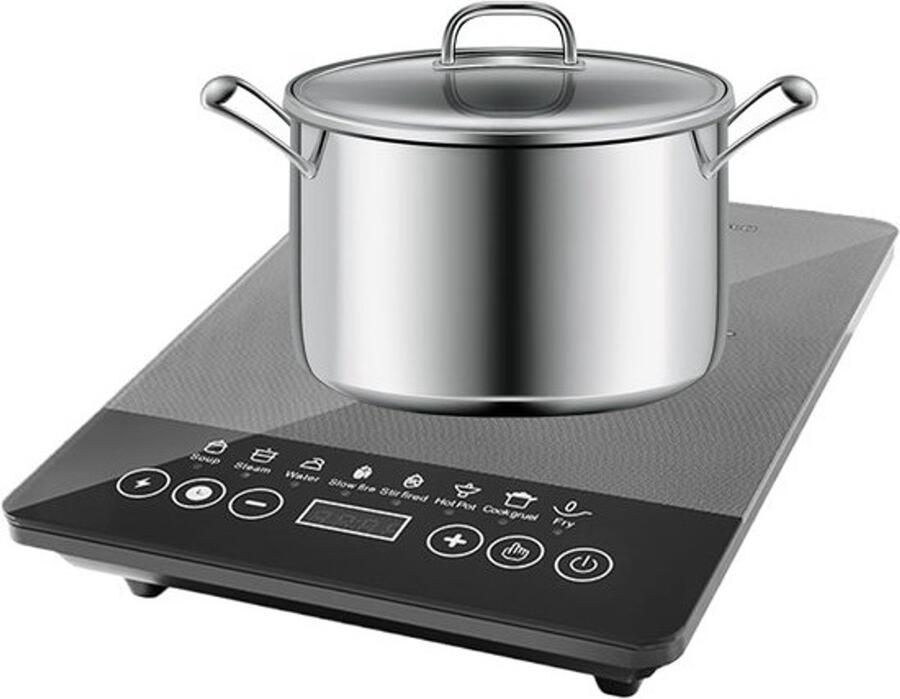 Inductie Kookplaat Draagbaar Fornuis Koken Thuis Automatische Spanning Omschakeling 30 x 40 cm Grijs