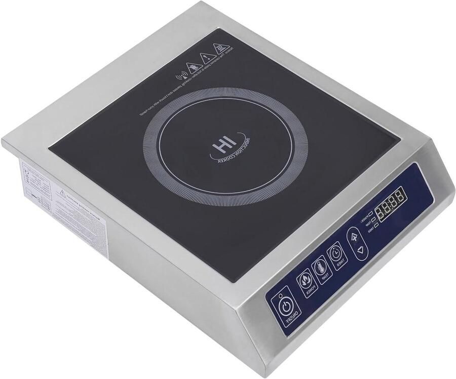 Inductie Kookplaat Draagbare Kookplaat Snel Koken 11 Temperatuurstanden 35.5 x 44.5 cm Zilver