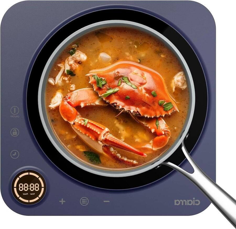 Inductie Kookplaat Draagbare Kookplaat Snel Koken 8 Kookmodi 33 x 39 cm Blauw