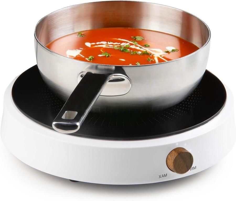 Inductie kookplaat Draagbare kookplaat Snel koken 9 temperatuurstanden Ø 26 cm Wit