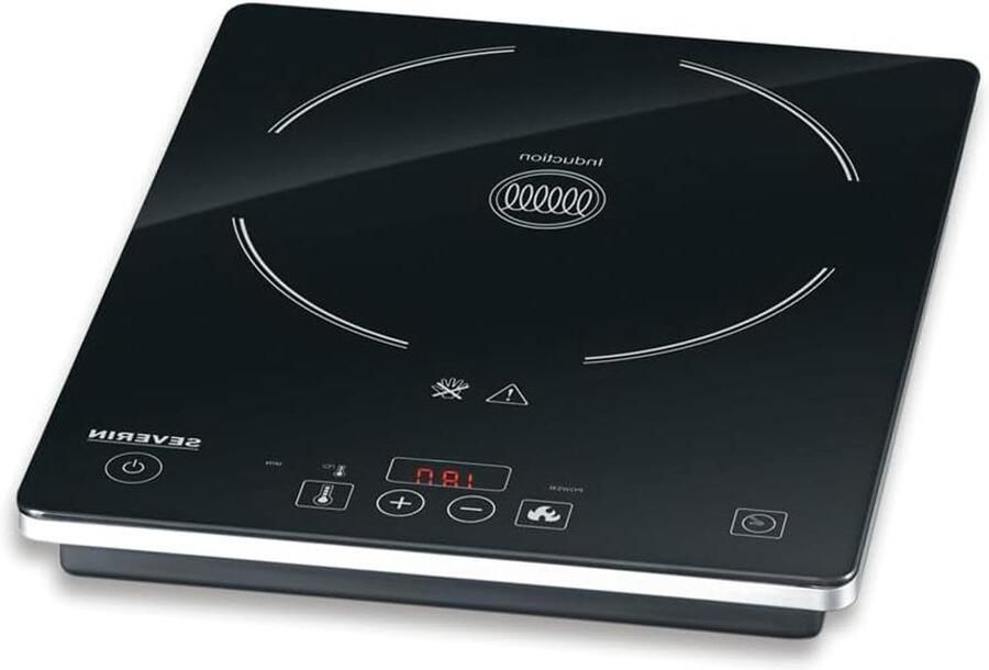 Inductie Kookplaat Draagbare Kookplaat Snel Koken Automatische Panherkenning 22 cm Diameter Zwart